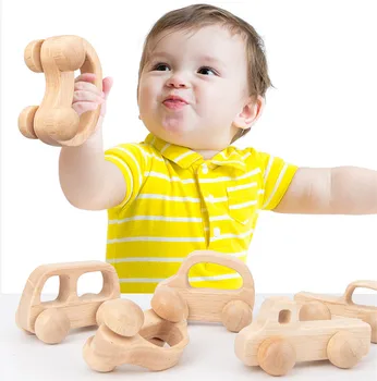 Drevené Hračky Montessori Vzdelávacích Bukového Dreva, Auto, Deti Cartoon Auto Hračka Baby Dreva Darček Pre