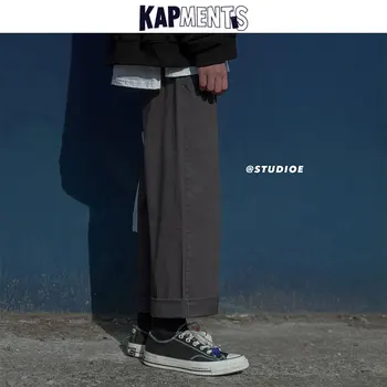 KAPMENTS Mužov Japonský Streetwear Harajuku Joggers Nohavice 2020 Zimné Pánske kórejský Širokú Nohu, Vintage Tepláky Muž Neforemné Nohavice