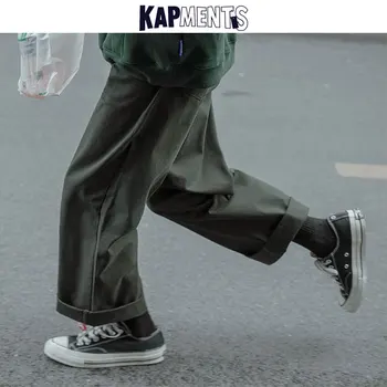 KAPMENTS Mužov Japonský Streetwear Harajuku Joggers Nohavice 2020 Zimné Pánske kórejský Širokú Nohu, Vintage Tepláky Muž Neforemné Nohavice