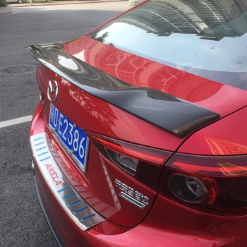 Vysoko kvalitný uhlík fiberRear batožinového priestoru Krídla Spojler Auto Príslušenstvo vhodné Na Mazda 3 Axela Sedan 4Doors 2016