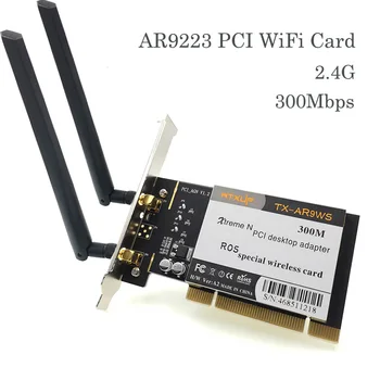 Atheros AR9223 PCI 300M 802.11 b/g/n Bezdrôtový WiFi Adaptér karty pre Stolné PC AC Anténa