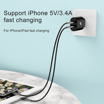5V 3.4 Viacportová Usb Nabíjačku Adaptér Dual Port Rýchlo Nabíjačka Rozšírenie Mobilný Telefón Rýchle Nabíjanie pre Iphone 11 Samsung Xiao