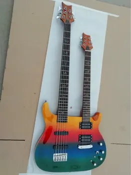 Top kvalita FPDN-0014 multi - farebné pevné telo rosewood hmatník 5/6 reťazce, Dvojitý krk elektrická gitara, doprava Zdarma