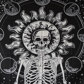 White Black Sun Moon Mandala Gobelín Stene Visí Tretie Nástenné Gobelíny Hippie Nástenné Koberce Koľaji Dekor Psychedelic Gobelín