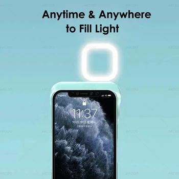 Akcoo pre iPhone 12 Pro Krúžok Svetlo Flash Prípade LED Selfie Baterka Mobil puzdro pre iPhone 6 7 8 Plus XS XR 11 12