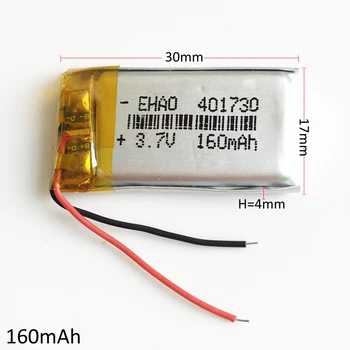 5 ks 3,7 V 160mAh 401730 Lithium Polymer Li-Po Nabíjateľná Batéria Ručný Navigátor pre Mp3, GPS, bluetooth, Fotoaparát 4*17*30 mm