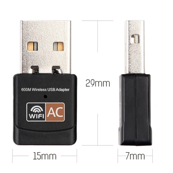 11AC 5 ghz 2,4 GHz Bezdrôtový USB Adaptér 600Mbps Dual Band MiNi PC WiFi Adaptér, Wi-fi Sieť LAN Karty