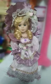30 cm, fialová retro porcelánová bábika simulácia keramické bábiky, Európskej, Viktoriánskom štýle, porcelánové bábiky simulácia bábika