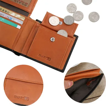 Smart peňaženky Originálne Kožené Peňaženky pre Mužov Luxusné Dizajnér Značky Krátke Peňaženky Mincu ID Kreditnej Karty Držiteľ Štíhly Muž Peňaženky