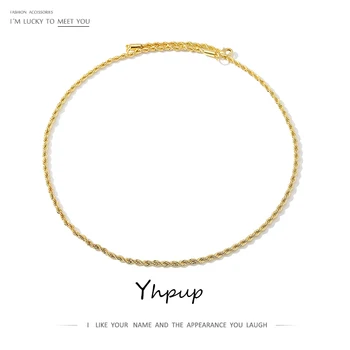 Yhpup Minimalistický Metal Reťazca Twisted Náhrdelník Vyhlásenie Nehrdzavejúcej Ocele Collares Šperky, Módne Nový Náhrdelník Bijoux Darček 2020