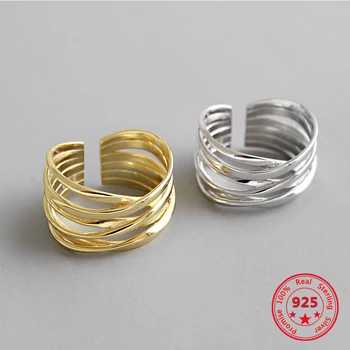 Hot Predaj Kórejská Verzia S925 Sterling Silver Line Vinutia Prstene Pre Ženy Osobnosti Geometrie Krúžky Nádherné Šperky, Darčeky