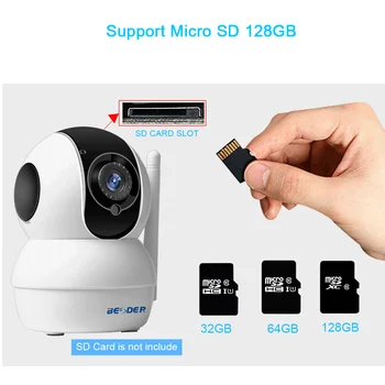 BESDER Smart Mini Pan/Tilt IP Kamery WiFi 1080P Interiérová Dome Kamera IP Bezdrôtový obojsmerné Audio Pohybu, Alarm IR Noc Baby Monitor