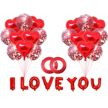 ZLJQ Písmená I LOVE YOU Balóny Auta Svadobné Dekorácie Hliníkovej Fólie Srdce Konfety Vzduchu Ballon Valentines Day Dekor