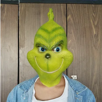 Grinch Ukradol Vianoce Cosplay Party Vtipné Masky Klobúk VIANOCE Plnú Hlavu Latexová Maska S ďalšími Dospelých, Kostým Grinch Masky, Rekvizity
