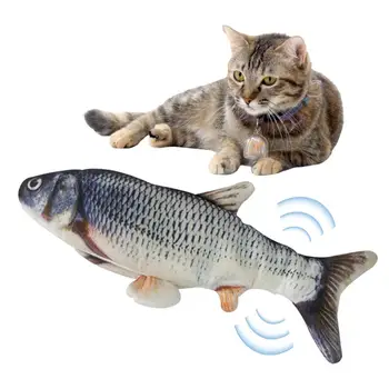 Pohybujúce Sa Ryby Hračky Catnip Pre Mačky Realistické Plyšové Ryby Plnené Vankúš Žuť Skus Hračka Mačiatko Ryby Flop Mačka Vrtí Ryby Hračka Catnip