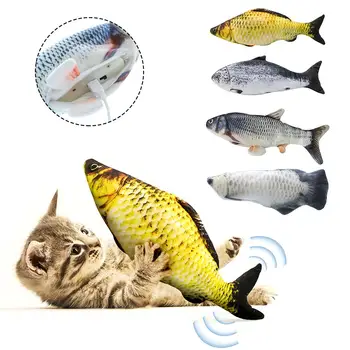 Pohybujúce Sa Ryby Hračky Catnip Pre Mačky Realistické Plyšové Ryby Plnené Vankúš Žuť Skus Hračka Mačiatko Ryby Flop Mačka Vrtí Ryby Hračka Catnip