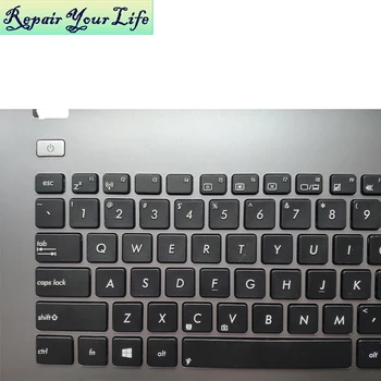 Notebook klávesnice americkej angličtiny pre ASUS X750 X750LB-3C 13N0-PKA0231 MP-11N63US 528W 0KNB0-6170US00 black silver grey opierka Dlaní Rám