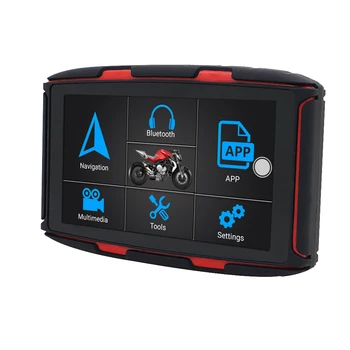 Vodotesný IP67 Motocyklových GPS Vozidla Auta GPS Navigácie Android 4.4 WIFI Bluetooth Postavený 8GB Play Store APP, stiahnuť Bluetooth