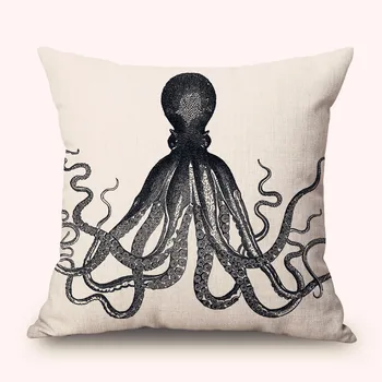 ZXZXOON dekoratívne hodiť vankúš kryt zvieratá Morských organizmu Octopus bavlnené obliečky vankúš na gauč domova
