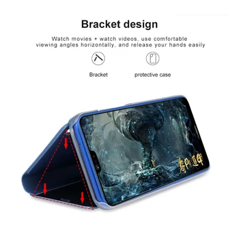 Zrkadlo Flip puzdro Pre Samsung Galaxy S20 Ultra Luxusné Vymazať Zobrazenie PU Kožené Kryt pre Samsung Galaxy S20 Plus Smart View Prípade