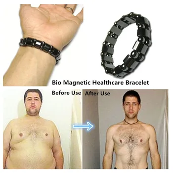 Dvojité Vrstvy Chudnutie Čierny Kameň Magnetoterapia Náramok Zdravotnej Starostlivosti Magnetické Hematite Jogy Náramok Pre Mužov, Ženy