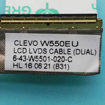 Nové originálne LCD KÁBEL pre Clevo W550EU LCD KÁBEL LVDS (DUAL) 6-43-W5501-020-C pre latop W550EU/EL/EU1/SU1