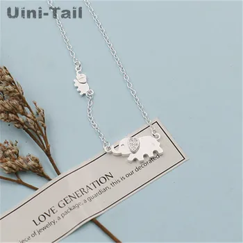 Uini-Chvost horúca novinka 925 sterling silver cute elephant micro-intarzované náhrdelník kórejský módny trend sladké dynamické vysoko kvalitné GN935
