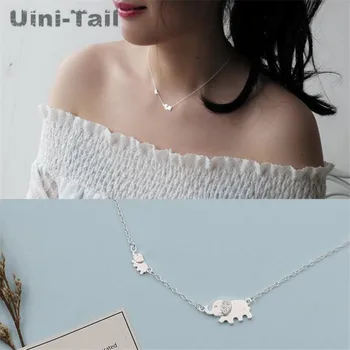 Uini-Chvost horúca novinka 925 sterling silver cute elephant micro-intarzované náhrdelník kórejský módny trend sladké dynamické vysoko kvalitné GN935