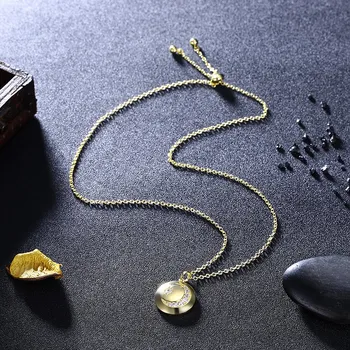 Hemiston Zlatý Prívesok Náhrdelník s Hviezdy, Mesiac Kolo Prívesok Módne Šperky súčasný Dar, Dĺžka: 60 cm