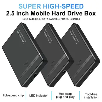 2.5 palcový USB2.0/USB3.0/USB3.1 HDD SATA SSD Krytu Box 5bps Pevného Disku na Políčko Mobile Vonkajšie puzdro pre Prenosný počítač, Notebook PC