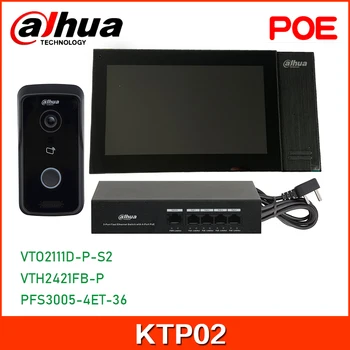 Dahua Video Telefóny IP Súpravy KTP02 IP Villa Dvere Stanica & Indoor Monitor Podporujú štandardné PoE Ovládanie dvoch zámky