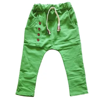 2020 Deti jeseň oblečenie Dievčatá nohavice deti nohavice pre dieťa boys hárem nohavice pevných farieb červená modrá sivá zelená tlačidlá