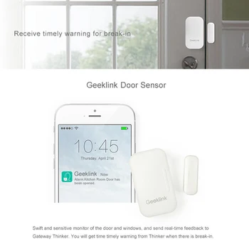 Geeklink Smart Home Automation Bezpečnostný Alarm Dverí Senzor okenný Otvor Magnet Android IOS APLIKÁCIE, Wifi Bezdrôtové Diaľkové Controllor