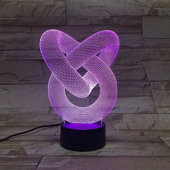 Abstraktný Tvar 3D Lampa LED USB Lampa Dotyk RGB Farby prebaľovací Stôl Nočné Svetlo Nočné Dekorácie LED Lampa Módne Tvorivé Led