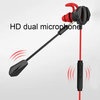Prenosné Dynamická Redukcia Šumu In-Ear Káblové Hovor Slúchadlá Herný Počítač Slúchadlo S Duálny Mikrofón