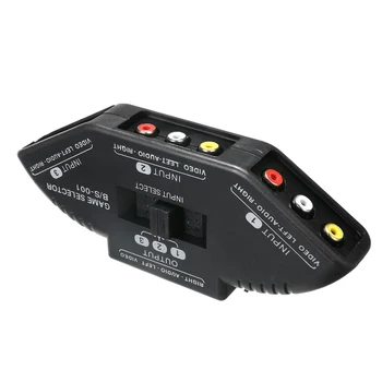 3-Port Prepínača AV Audio Video Switcher Splitter 3 Spôsob Kompozitný AV Signálu, spínaciu skrinku s RCA AV Kábel pre Herné Konzoly, DVD