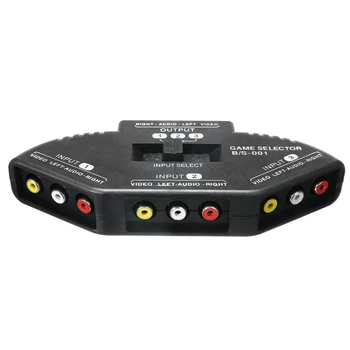 3-Port Prepínača AV Audio Video Switcher Splitter 3 Spôsob Kompozitný AV Signálu, spínaciu skrinku s RCA AV Kábel pre Herné Konzoly, DVD