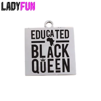 Ladyfun 2019 Prispôsobiteľné Vzdelaných Black Queen Kúzlo Námestie 20 mm Vzdelaných Kráľovná Prívesok Charms Pre Šperky Robiť