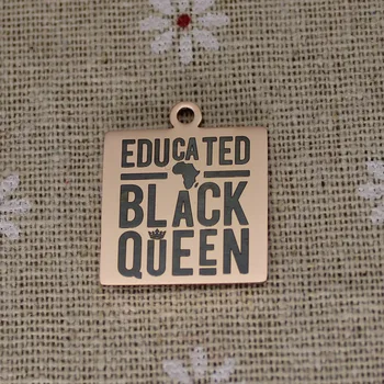 Ladyfun 2019 Prispôsobiteľné Vzdelaných Black Queen Kúzlo Námestie 20 mm Vzdelaných Kráľovná Prívesok Charms Pre Šperky Robiť