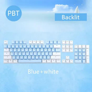 104 Tlačidiel/nastavte PBT keycaps Dvakrát strieľal Mechanická Klávesnica Podsvietená klávesa Caps Ružová Modrá Biela Pre Ajazz AK35I A Iné MX Prepínač