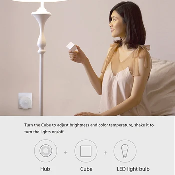 Pôvodné Aqara 9W E27 2700K-6500K 806lum Smart Biela Farba LED Žiarovka Svetla na Čítanie Práca s Domácej Zostavy a MI Domov APP