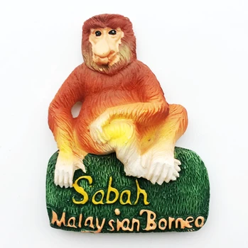 Nové Ručne Maľované Malaysia Sabah Proboscis Opice 3D Magnety na Chladničku cestovného Ruchu Suvenírov Chladnička Magnetických Nálepiek Darček