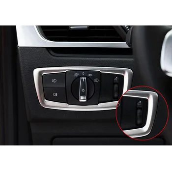 Auto Auto Predné Vedúci svetlo Lampy Nastavte Prepínač Tlačidlo Rámu Orezania sa Vzťahuje Styling Nálepky vhodné Na BMW X1 2016 Interiérové Doplnky