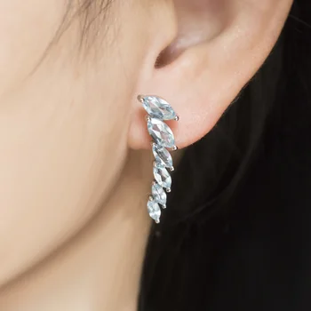 Anzogems prírodné sky blue topaz stud náušnice 925 sterling silver drahokam, jemné šperky pre ženy uchu na riadok nový štýl 2020