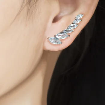 Anzogems prírodné sky blue topaz stud náušnice 925 sterling silver drahokam, jemné šperky pre ženy uchu na riadok nový štýl 2020