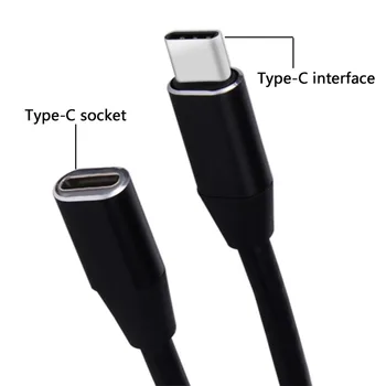 Typ C Predlžovací Kábel USB 3.1 Dátový Kábel 1M USB Video Kábel USB-C Mužov a Žien Predĺžiť Kábel Extensor vodičový