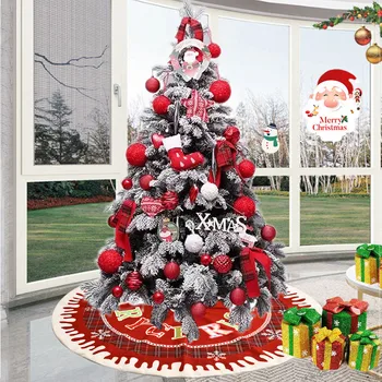 Odolné Tkaniny Cartoon Vytlačené Vianočný Stromček Sukne Vianočný Strom Dekorácie Domov 66CY
