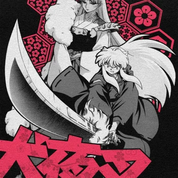 Móda Inuyasha T Shirt Mužov Krátky Rukáv Mäkké Bavlnené Anime Tee Top Sesshoumaru Higurashi Kagome T-shirt Cartoon Tričko Oblečenie