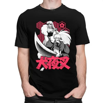 Móda Inuyasha T Shirt Mužov Krátky Rukáv Mäkké Bavlnené Anime Tee Top Sesshoumaru Higurashi Kagome T-shirt Cartoon Tričko Oblečenie