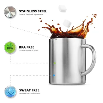 Hrnček na kávu - 14 oz Izolovaná Množina 2, Nerozbitné, Zdravé & BPA Free Nehrdzavejúcej Ocele, vhodné do Umývačky Camping hrnčeky